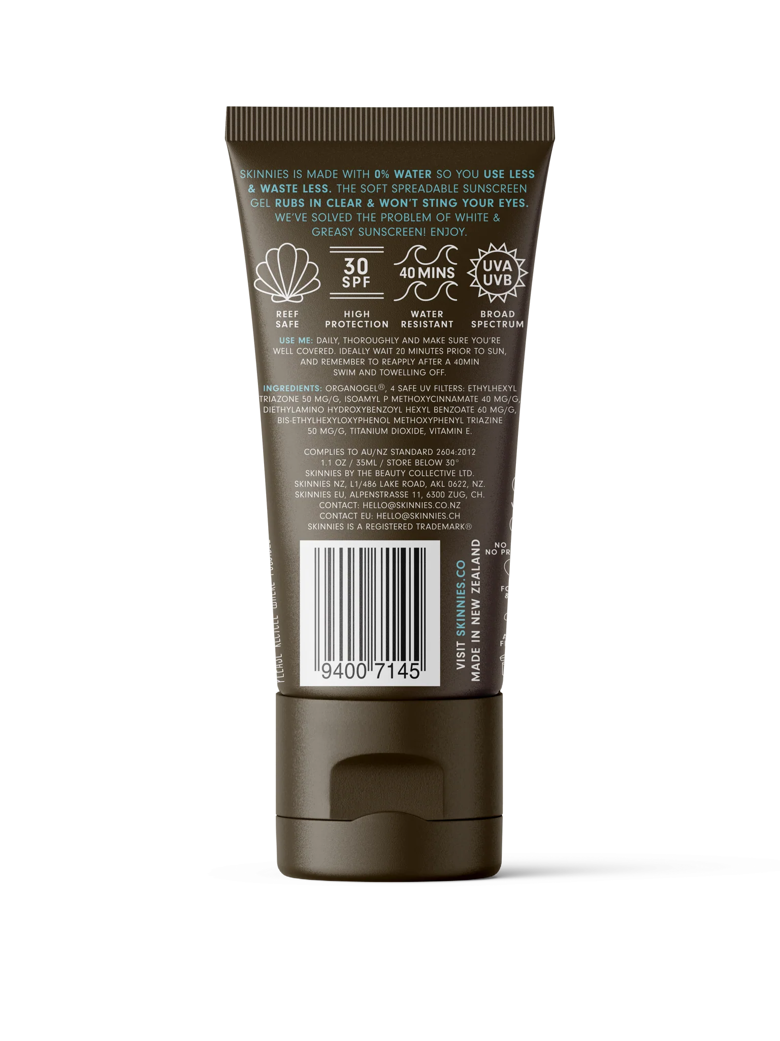 Skinnies Sungel SPF30 35ml - Kess Hair and Beauty