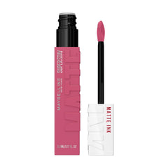 Maybelline Super Stay matte ink liquid lipstick in mauve-pink with applicator and cap