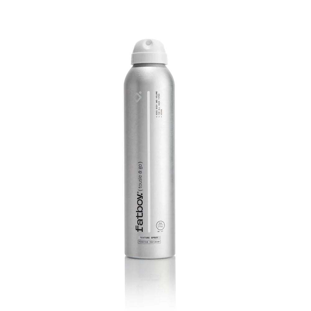 Fat Boy Tousle & Go 177ml dry texture spray can, silver with spray cap