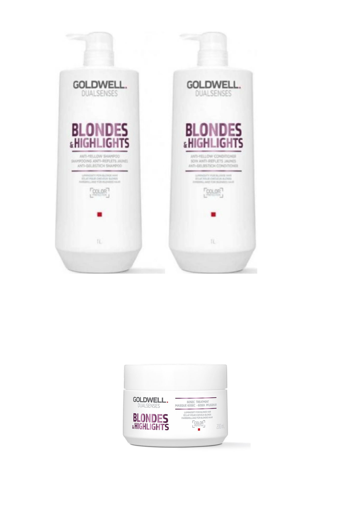 Goldwell Dualsenses Blondes & Highlights Trio Bundle (1L + 200ml Treatment)