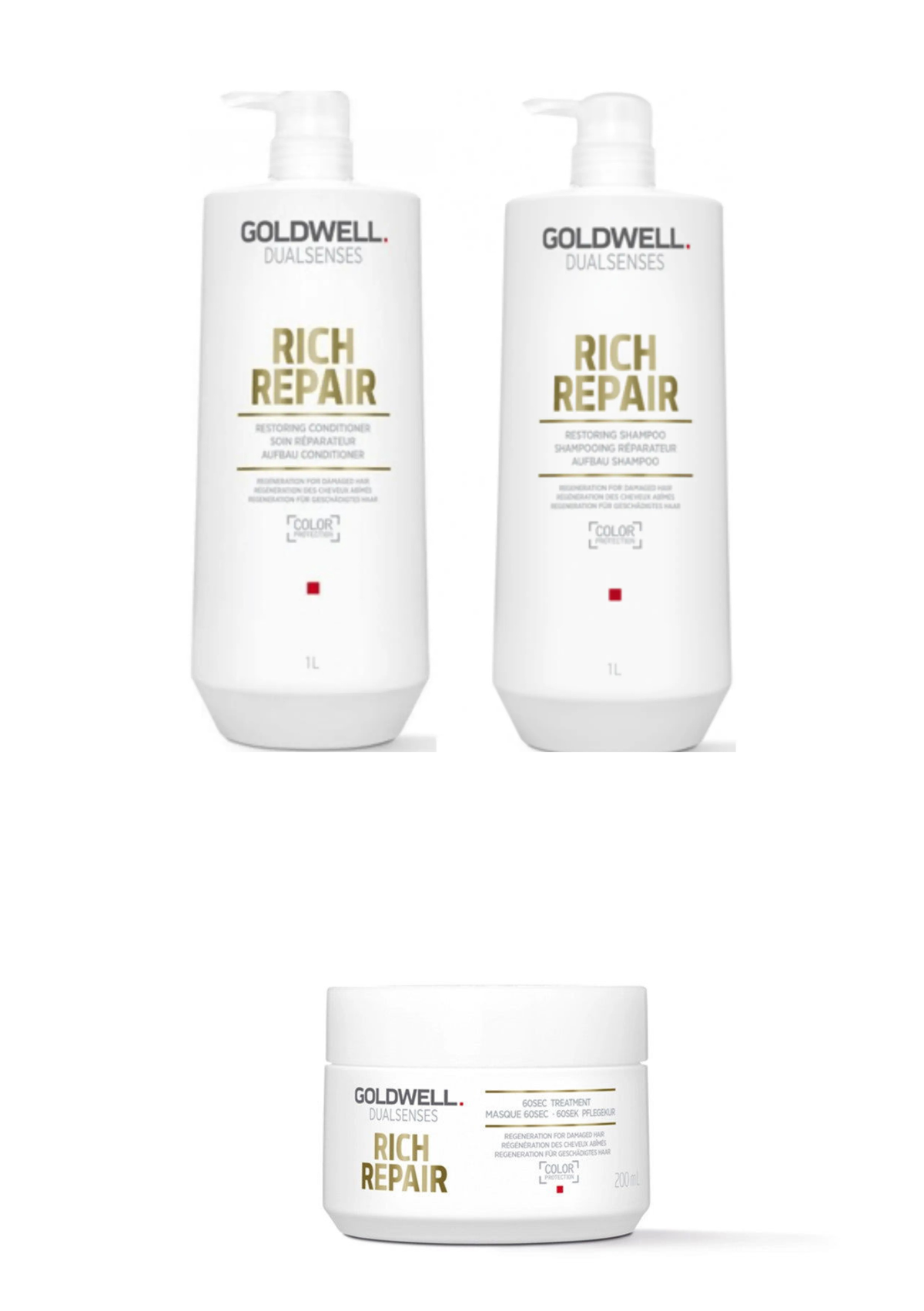 Goldwell Dualsenses Rich Repair Trio Bundle  (1L + 200ml Treatment)