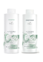 Wella NutriCurls Micellar Curls Shampoo and  Detangling Conditioner For Waves & Curls 1000ml Bundle