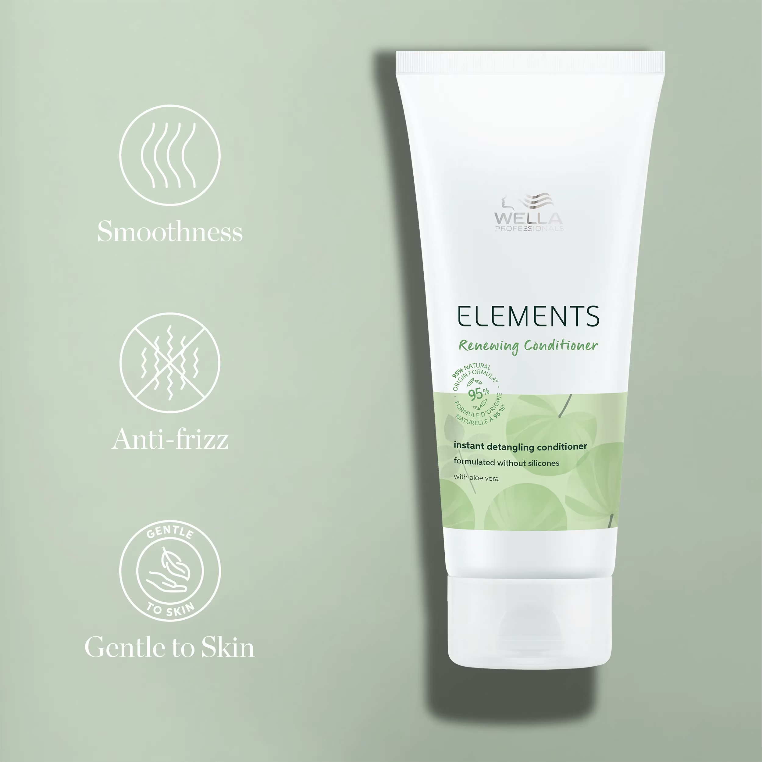 Renewing conditioner tube with green label and white squeeze top