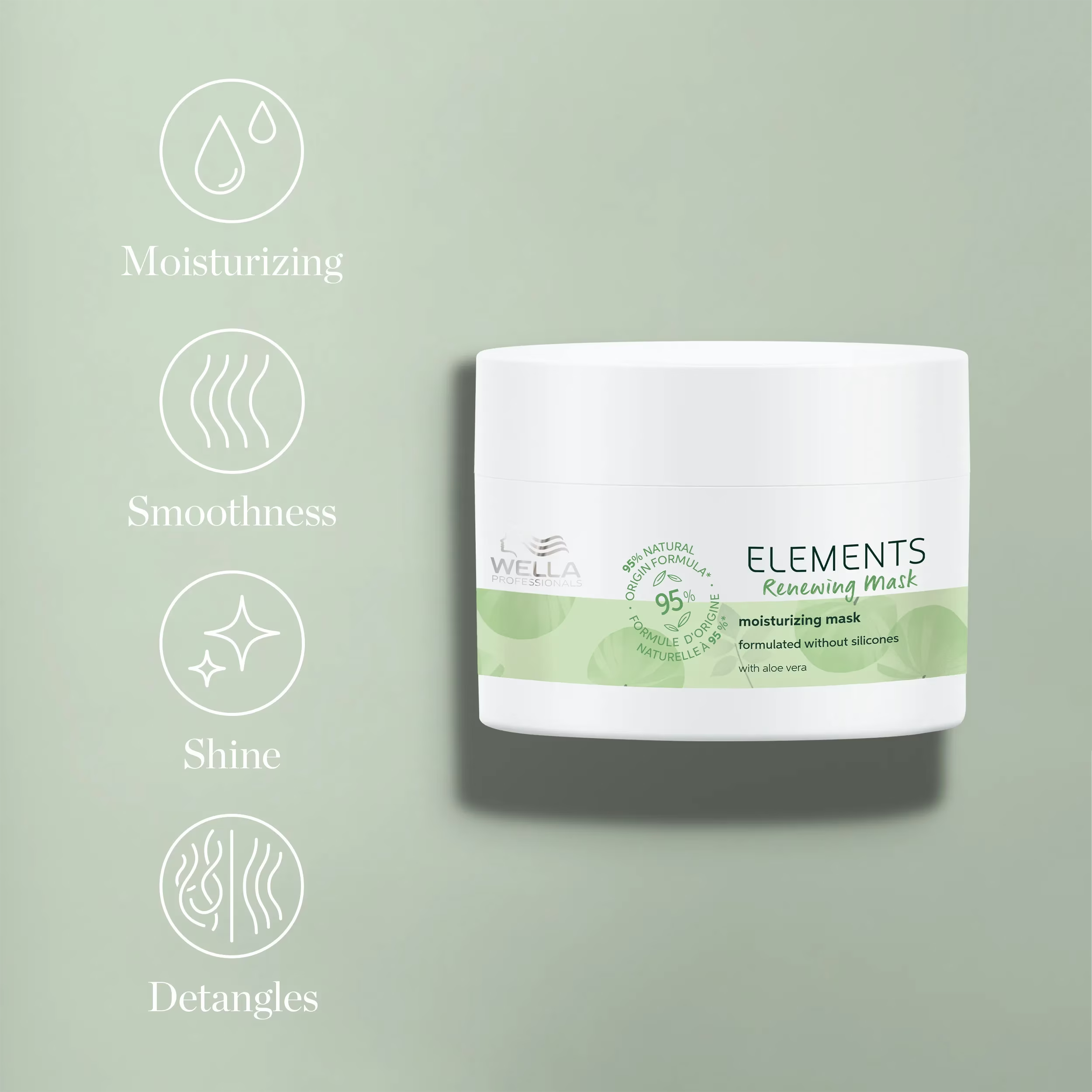 Renewing mask jar with green label and white lid