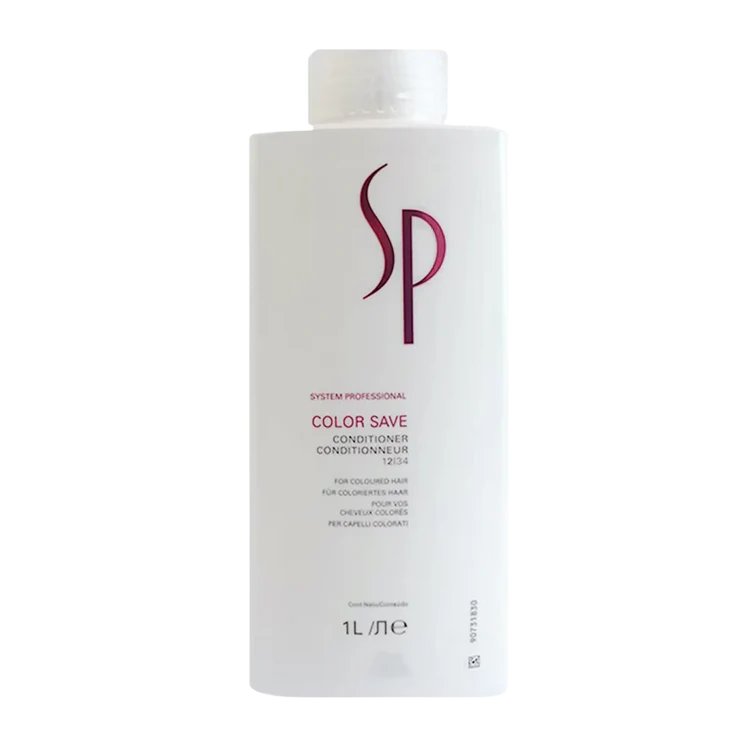 Wella SP Color Save Conditioner bottle, 1L, white with red SP logo