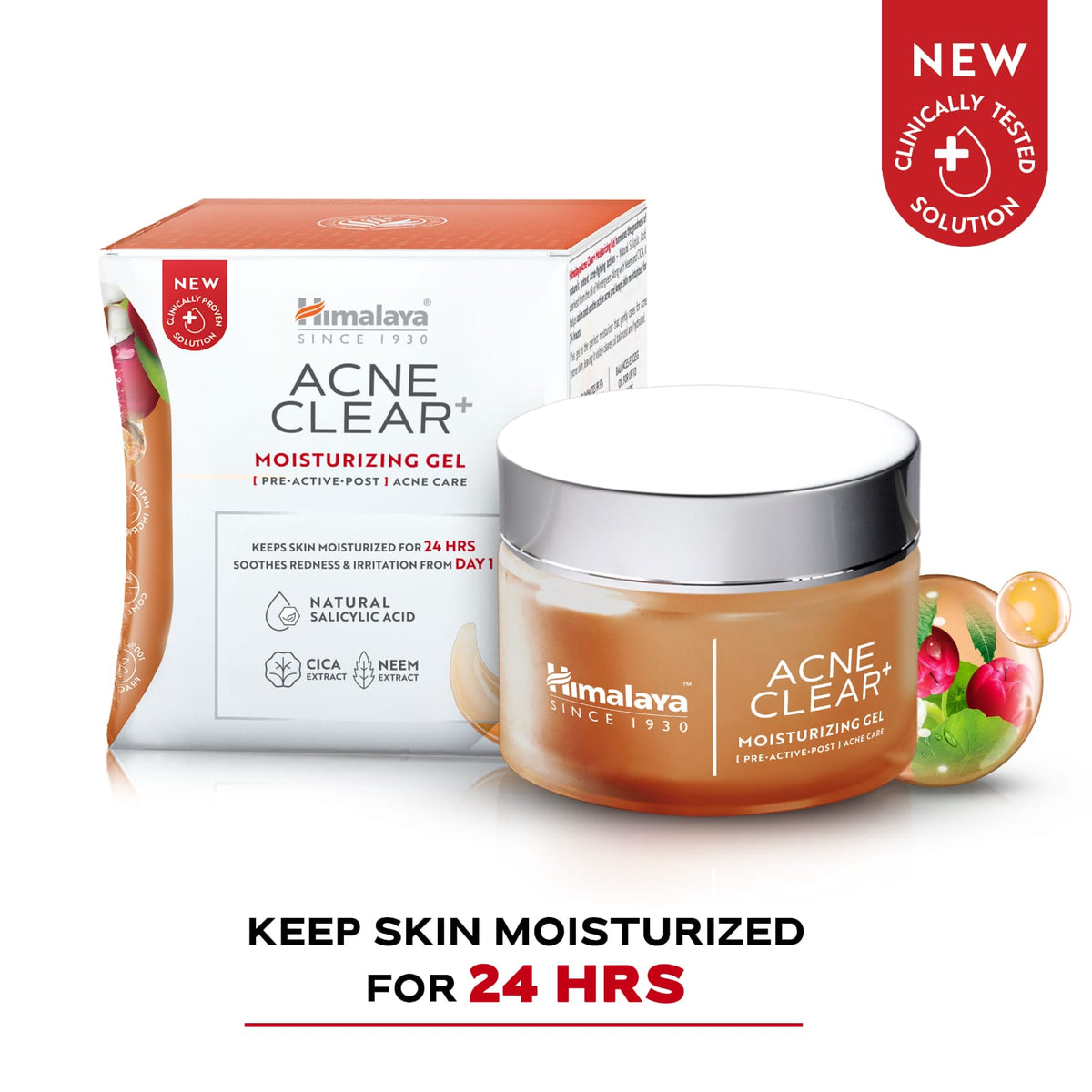 Himalaya - Acne Clear+ Moisturizing Gel with Natural Salicylic Acid For Active Acne & Oily Skin 50ml