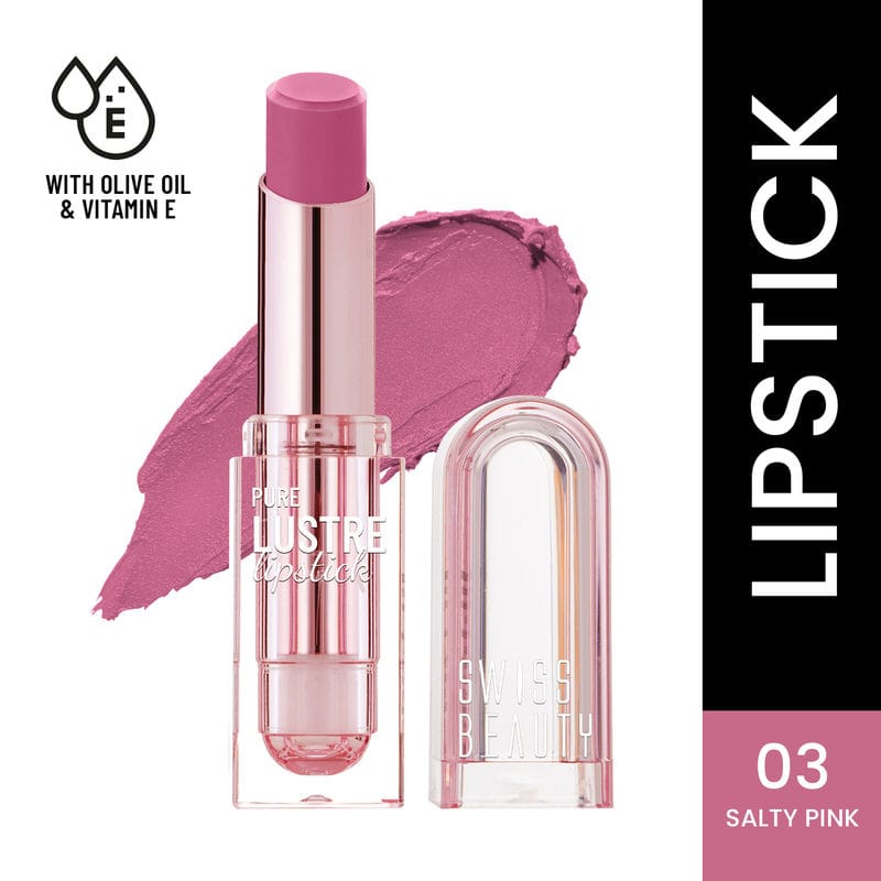 Swiss Beauty Pure Lustre Lipstick Shade No. 03 Salty Pink