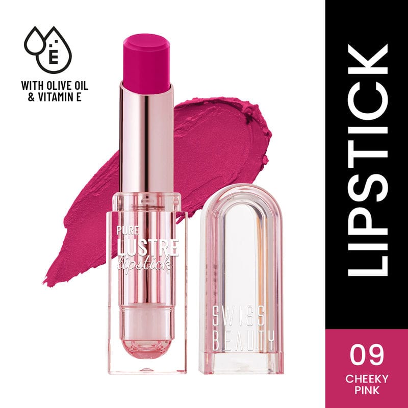 Swiss Beauty Pure Lustre Lipstick Shade No. 09 Cheeky Pink