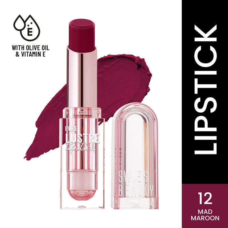 Swiss Beauty Pure Lustre Lipstick Shade No. 12 Mad Maroon