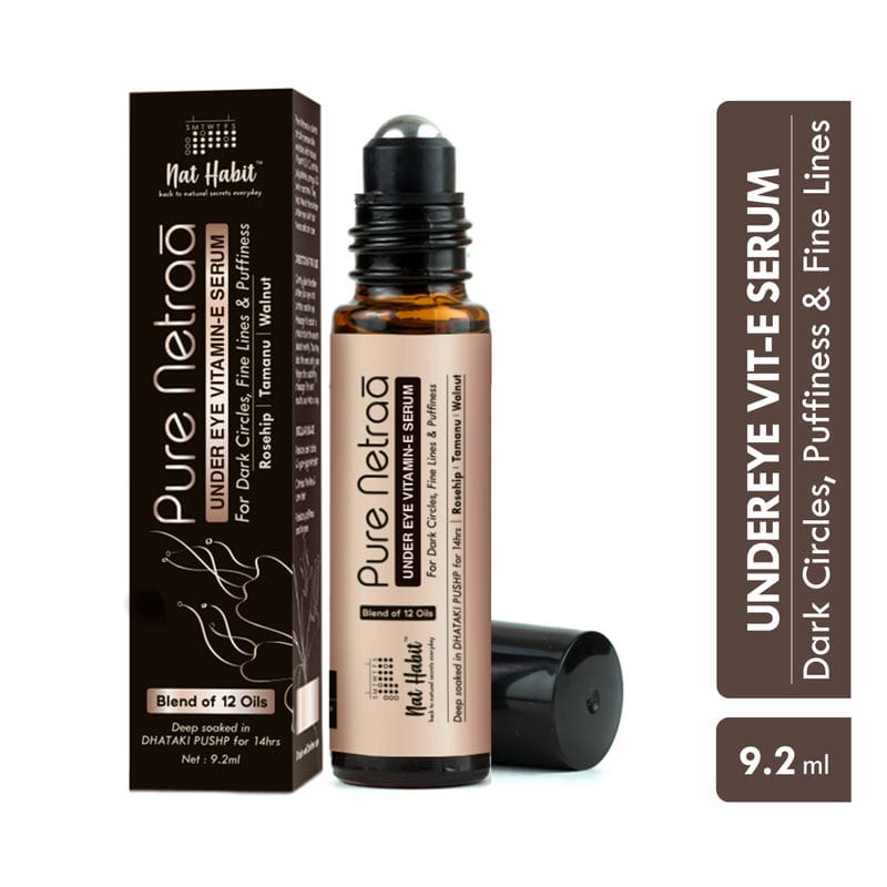 Nat Habit - Pure Netraa Under Eye Serum For Dark Circle & Puffiness Reduction With Vitamin C & Retinol 9.2ml