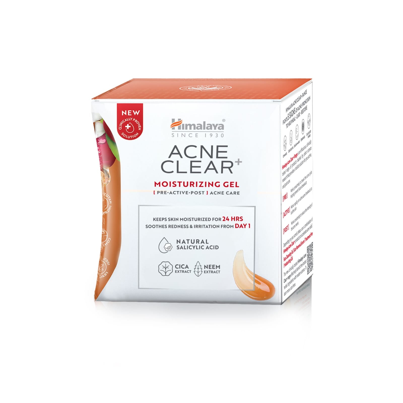 Himalaya - Acne Clear+ Moisturizing Gel with Natural Salicylic Acid For Active Acne & Oily Skin 50ml