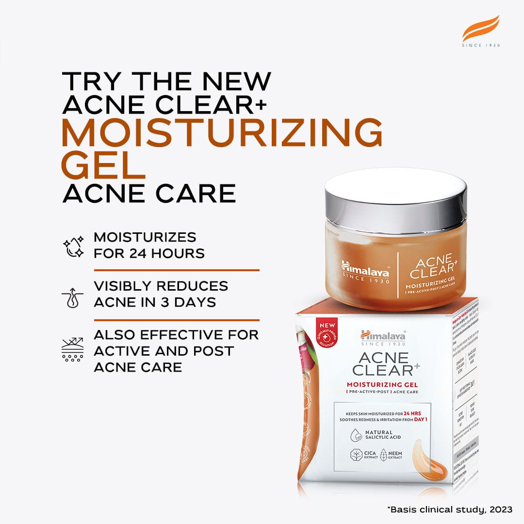 Himalaya - Acne Clear+ Moisturizing Gel with Natural Salicylic Acid For Active Acne & Oily Skin 50ml