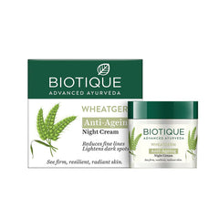 Biotique Wheatgerm Anti-Ageing Night Cream - Targeting Wrinkles & Dull/Dry Skin 50g