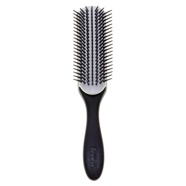 Denman D3N Noir Medium Styling 7 Row Black/White Brush - Kess Hair and Beauty