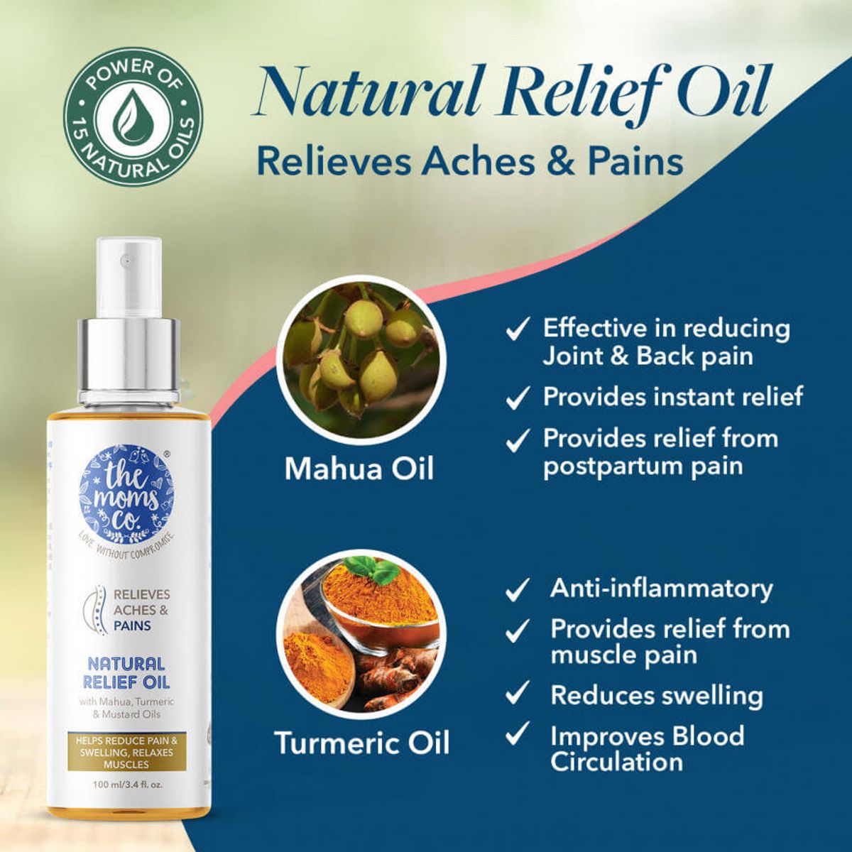 The Moms Co. Natural Pain Relief Oil 100 ml