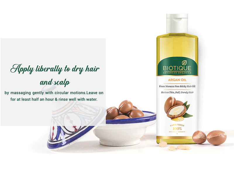 Biotique Unisex Advanced Organics Argan Oil From Morocco Non-Sticky Hair Oil 200ml