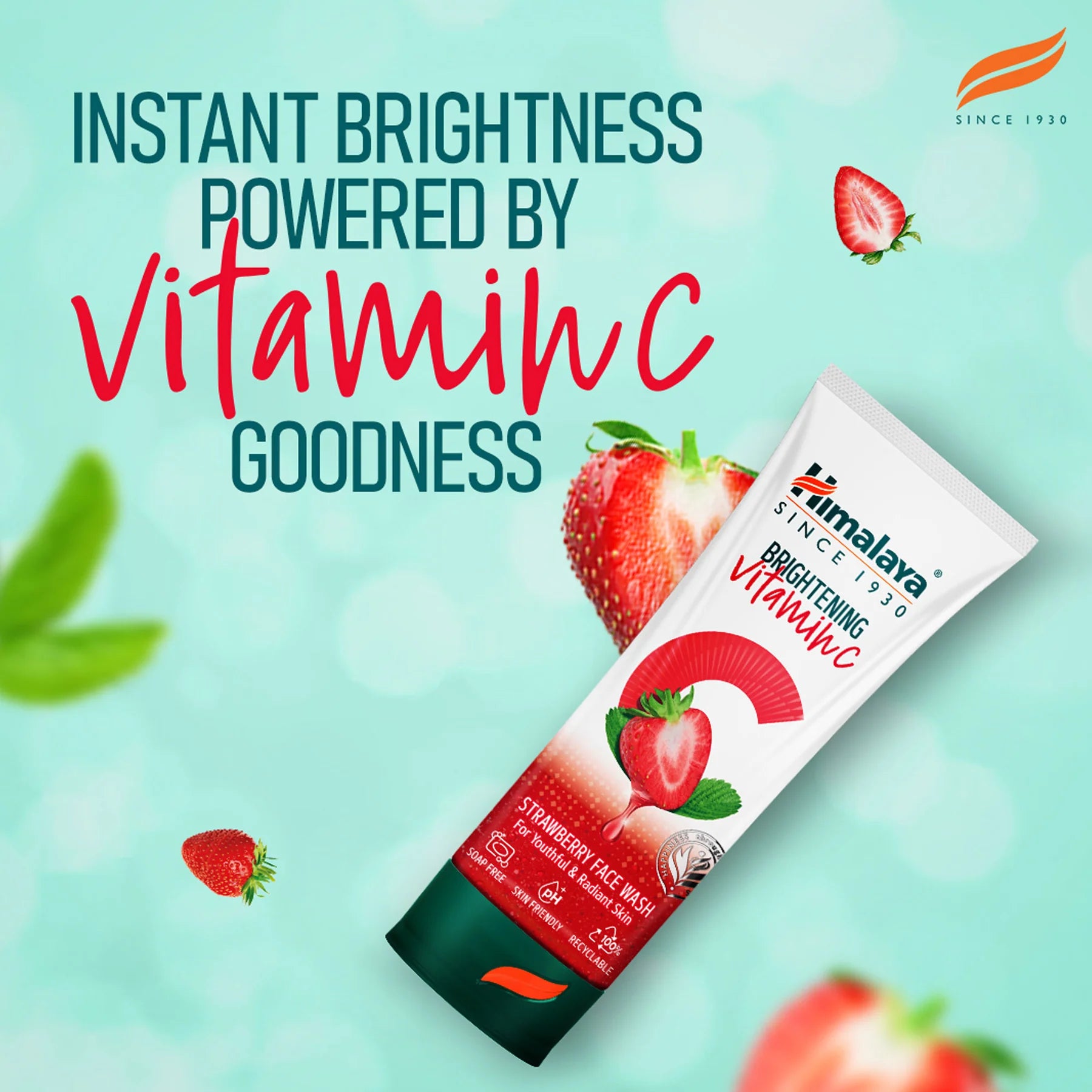 Himalaya Brightening Vitamin C Strawberry Face Wash for Youthful & Radiant Skin - 50 ml