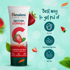 Himalaya Brightening Vitamin C Strawberry Face Wash for Youthful & Radiant Skin - 100 ml