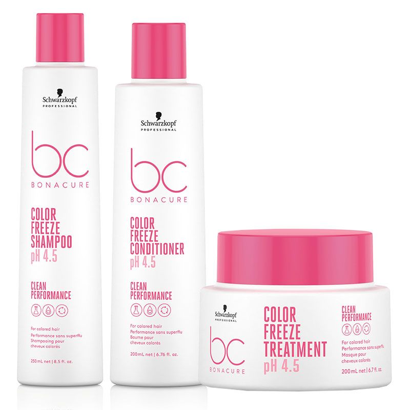 Schwarzkopf  - BC Bonacure Clean Performance pH 4.5 Color Freeze Shampoo, Conditioner & Treatment Bundle