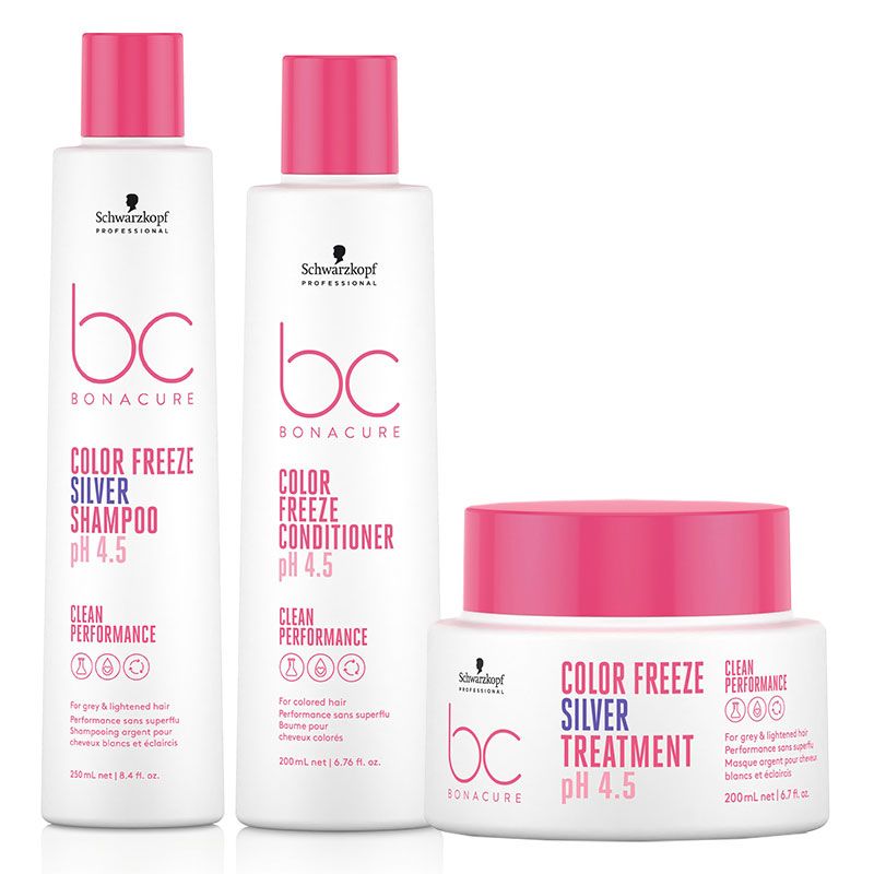 Schwarzkopf Professional - BC Bonacure Ph 4.5 Color Freeze Silver Shampoo, Conditioner & Treatment Bundle