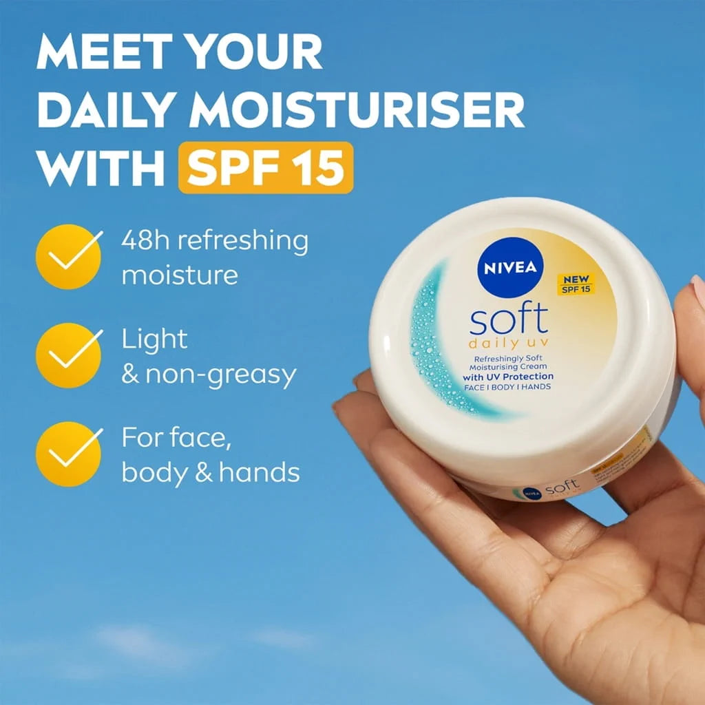 NIVEA Soft Daily UV Light Moisturising Cream with SPF-15 100ml