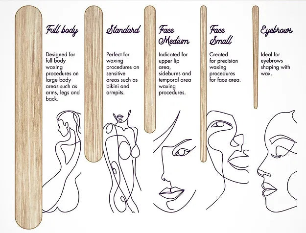 Italwax Wooden Spatulas - Full body (60pcs)