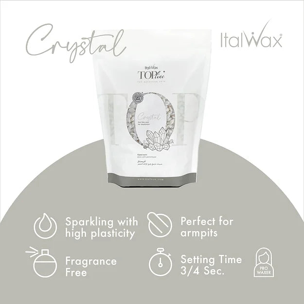 Italwax Hot Film Wax Top Line Crystal Film Wax, 750g - RESIN-FREE