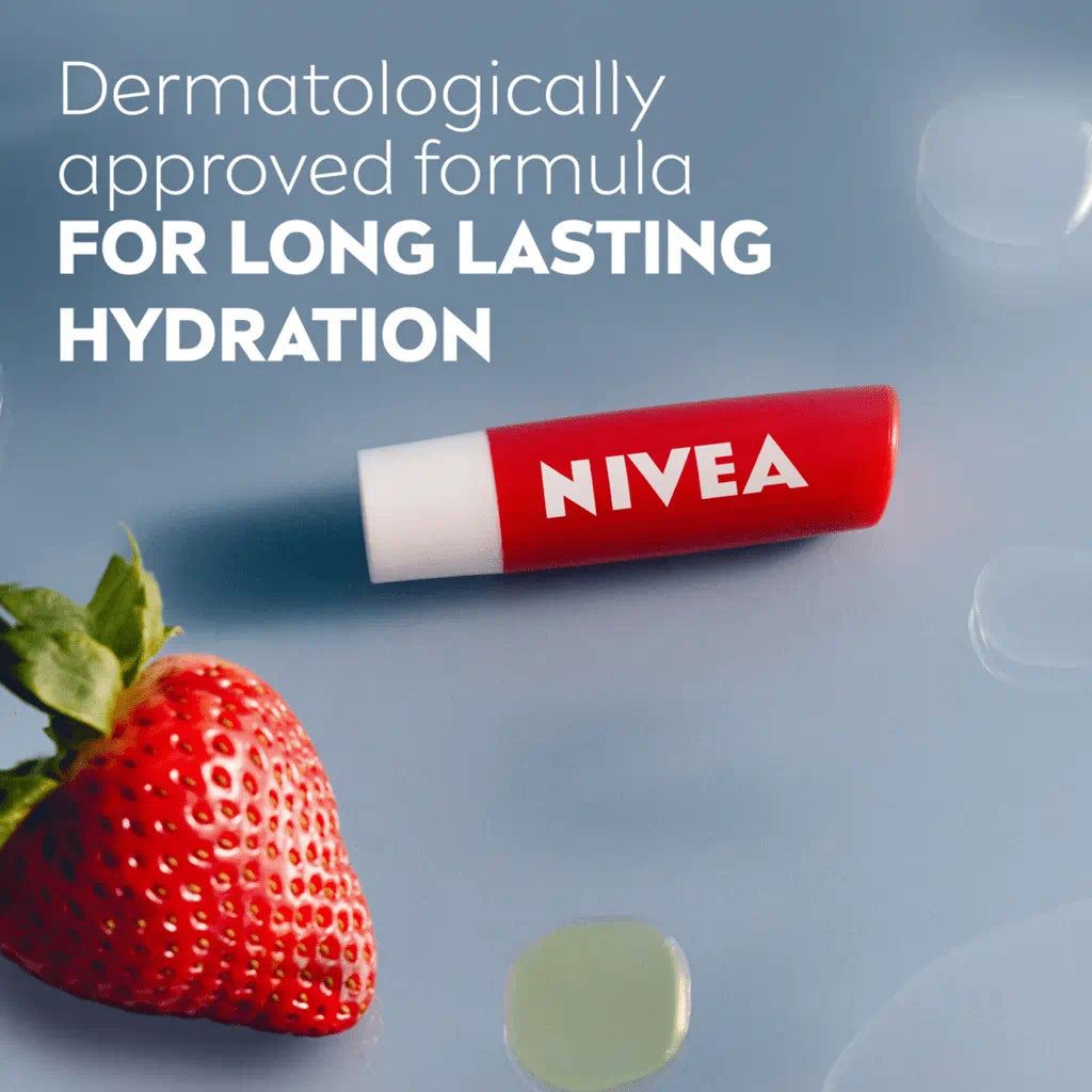 Nivea 24 Hr Melt-In Moisture Lip Balm - Strawberry Shine