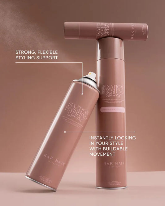 NAK fixation finishing spray aerosol can set, rose-gold bottles with caps