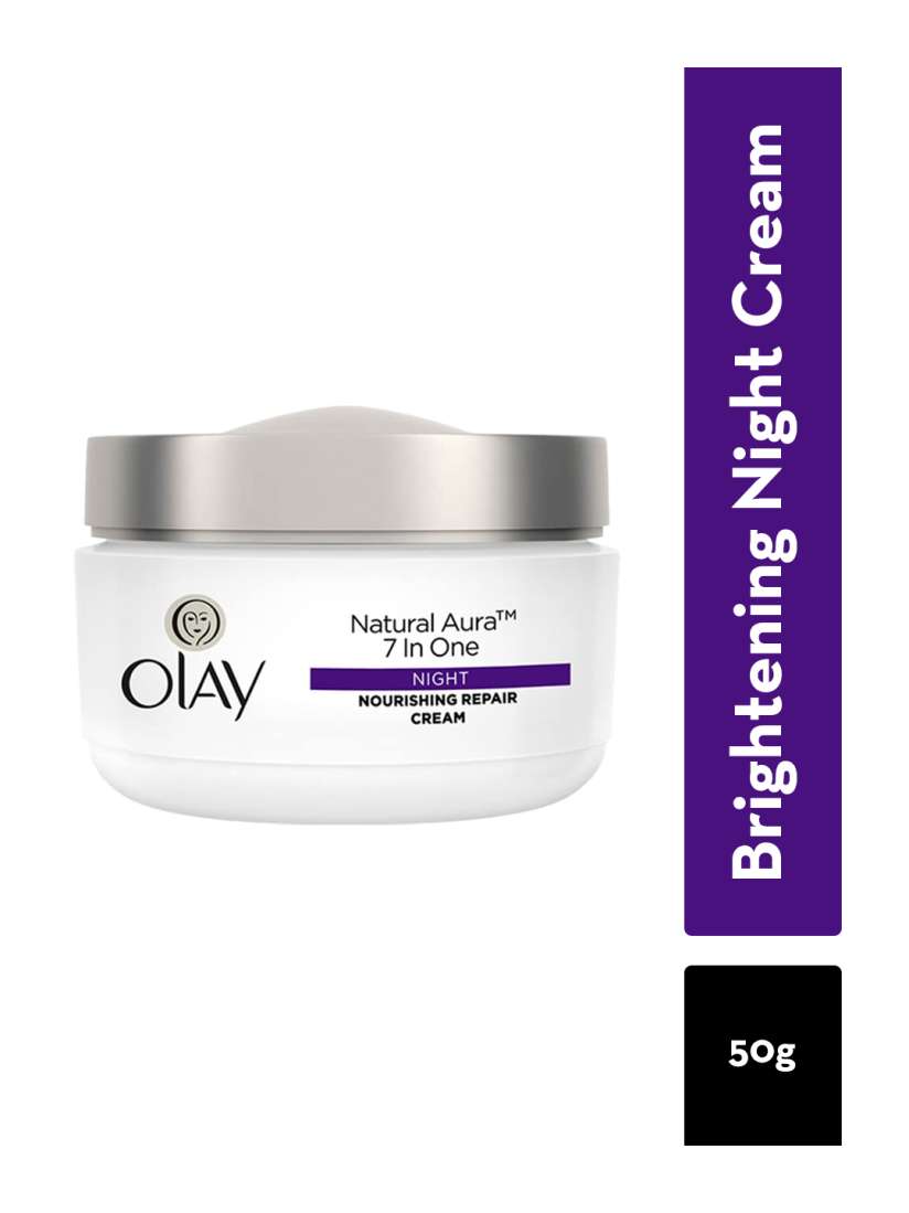 Olay Natural Aura Night Cream for Healthy Glow with Vitamin B3, Pro B5 & E - 50g