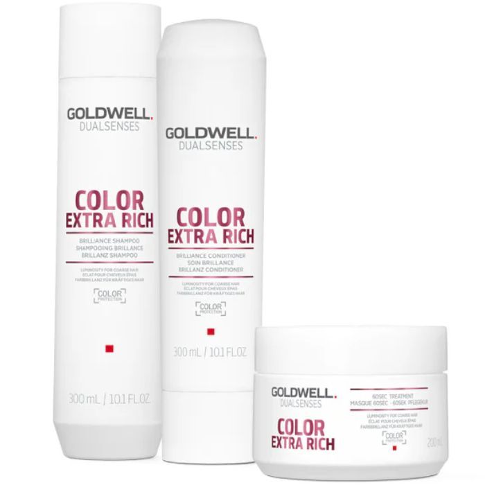 Goldwell Dualsenses - Color Extra Rich Brilliance Shampoo, Conditioner & 60Sec Treatment Bundle