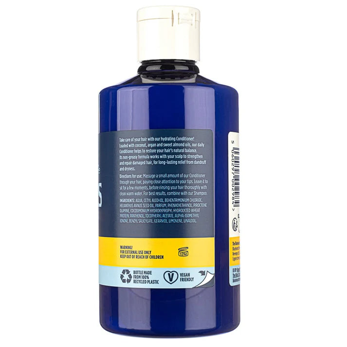 Bluebeards Revenge conditioner bottle, blue with white cap, back label details visible