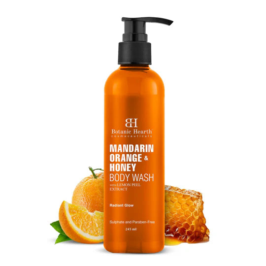 Botanic Hearth Mandarin Orange & Honey Body Wash with Lemon Peel Extract – 245ml
