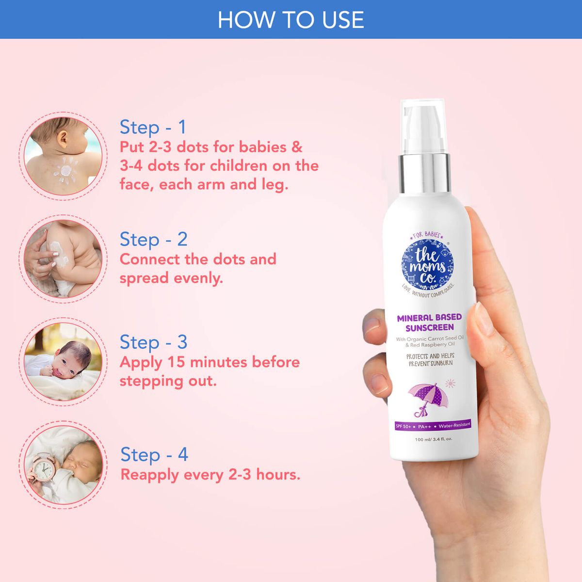 The Moms Co. Natural Baby Sunscreen with SPF 50+ 100ml