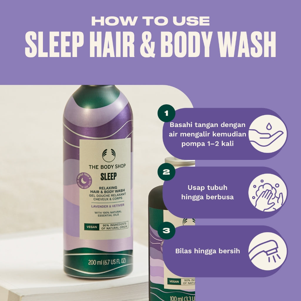 The Body Shop - Sleep Relaxing Hair & Body Wash Lavender & Vetiver 200ml