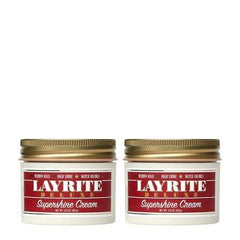 Layrite Supershine Cream jar set, two small round containers with gold lids