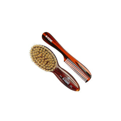 Kent BA30 Tortoiseshell Effect Soft Natural Bristle Baby Brush and Comb Set - Kess Hair and Beauty