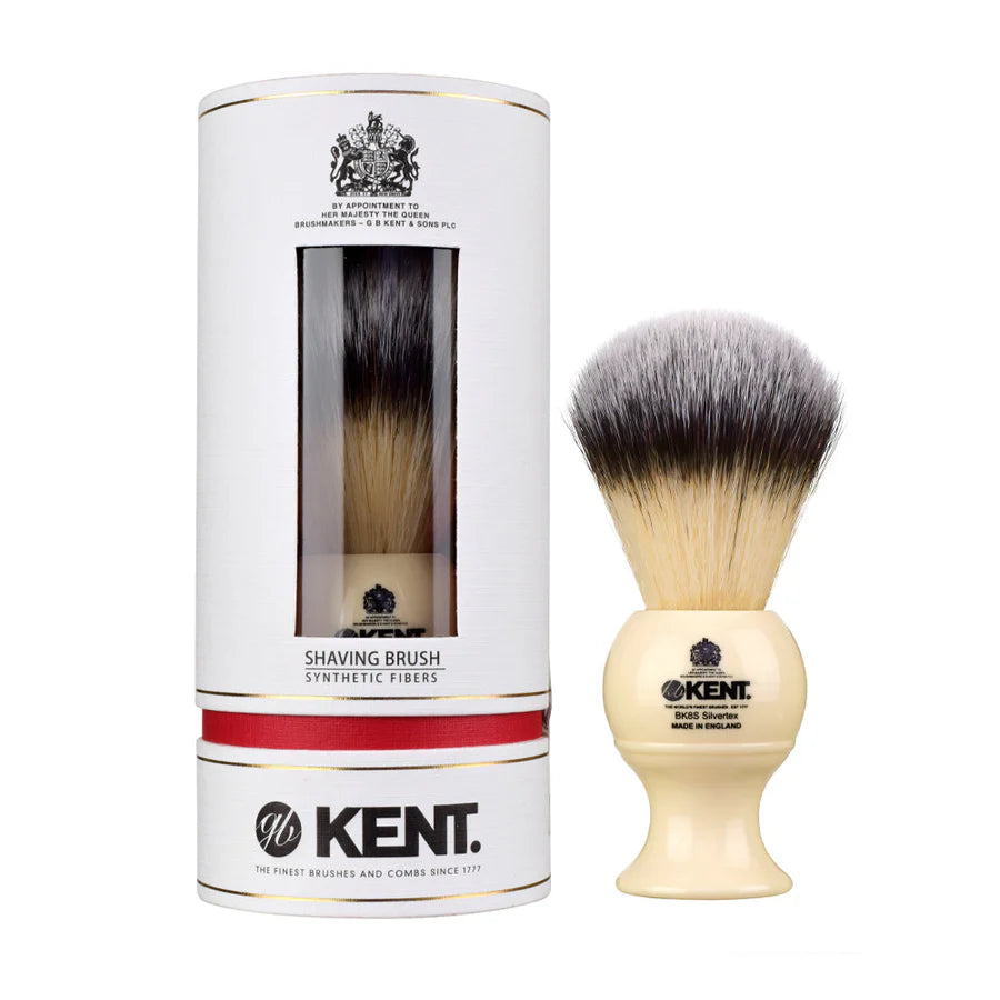 Kent BK8S Large Synthetic Shaving Brush - Ivory - Kess Hair and Beauty