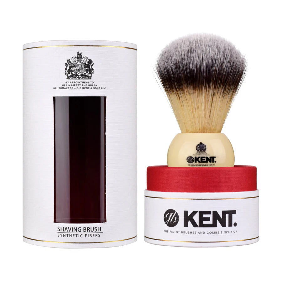 Kent BK8S Large Synthetic Shaving Brush - Ivory - Kess Hair and Beauty