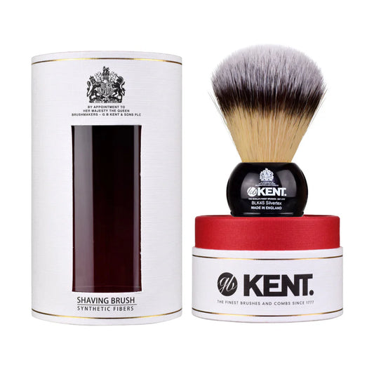 Kent BLK4S Medium Synthetic Shaving Brush - Black