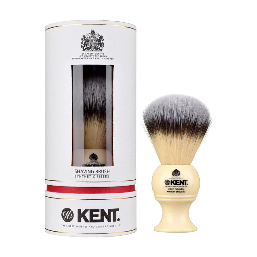 KENT BK4S Medium Synthetic Shaving Brush - Ivory - Kess Hair and Beauty