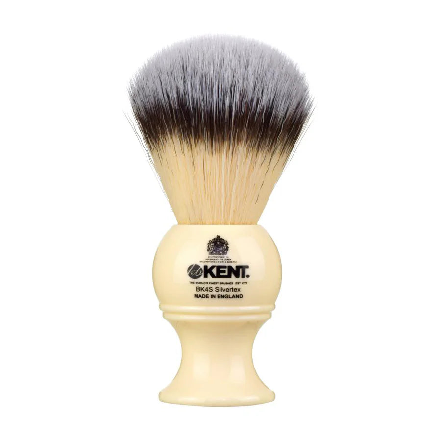 KENT BK4S Medium Synthetic Shaving Brush - Ivory - Kess Hair and Beauty