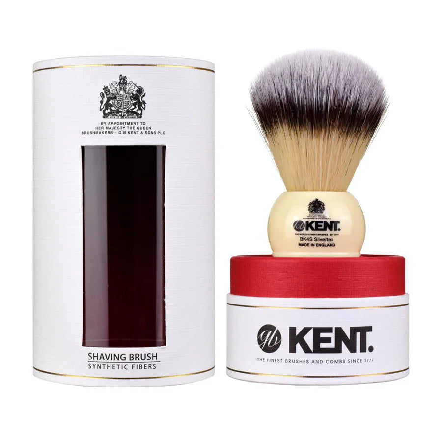 KENT BK4S Medium Synthetic Shaving Brush - Ivory - Kess Hair and Beauty