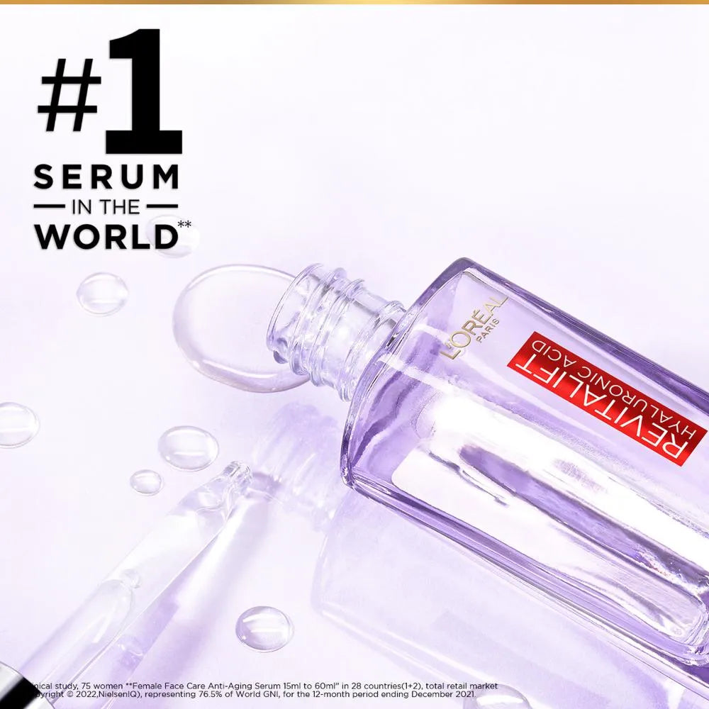 L'Oreal Paris - Revitalift Serum, Hydrating and Plumping, Replumps Skin in 1H, Reduces Fine Lines 30ml