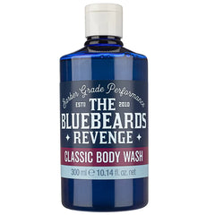 Blue body wash bottle with white cap and Classic Body Wash label, 300 ml.