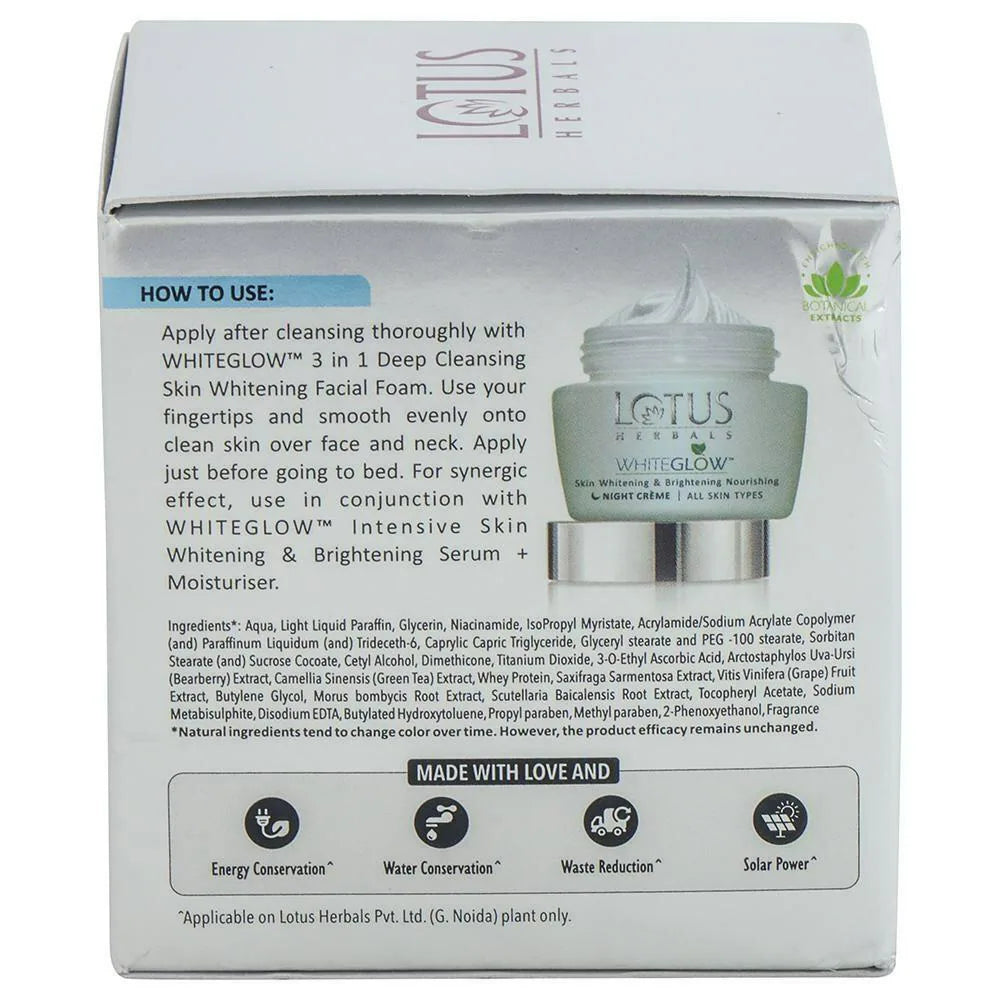 Lotus Herbals WhiteGlow Skin Whitening & Brightening Night Crème 60g