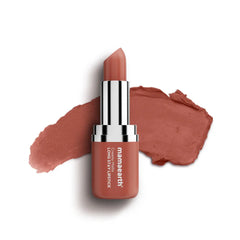 Mamaearth matte long-stay lipstick in deep brown tube with raised logo