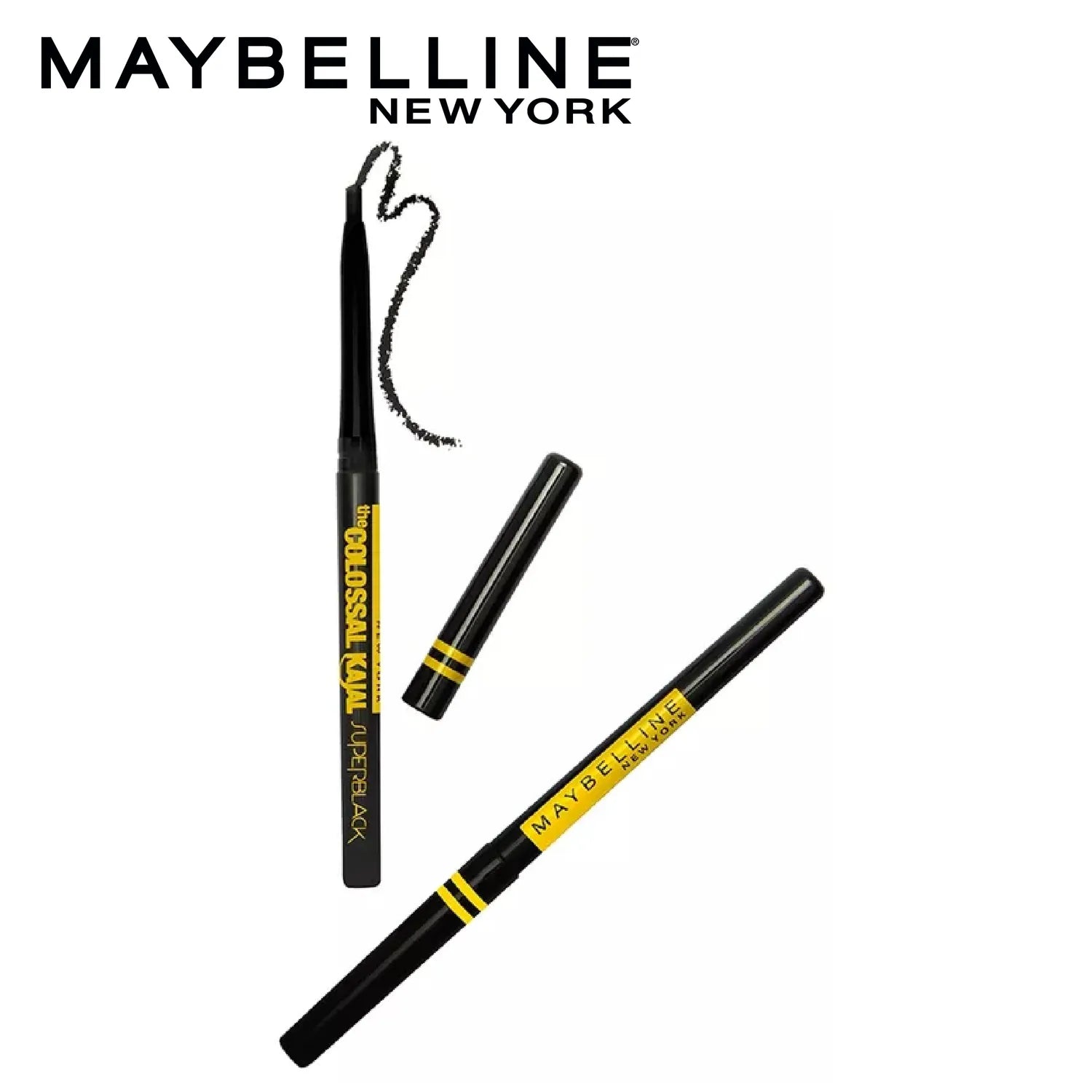 Maybelline - New York Colossal Kajal Super Black, 2X Darker & 2X Colossal, Matte Finish Kajal