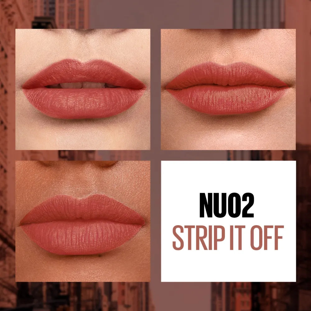 Maybelline - New York Sensational Liquid Matte Lipstick NU02 Strip It Off 7ml