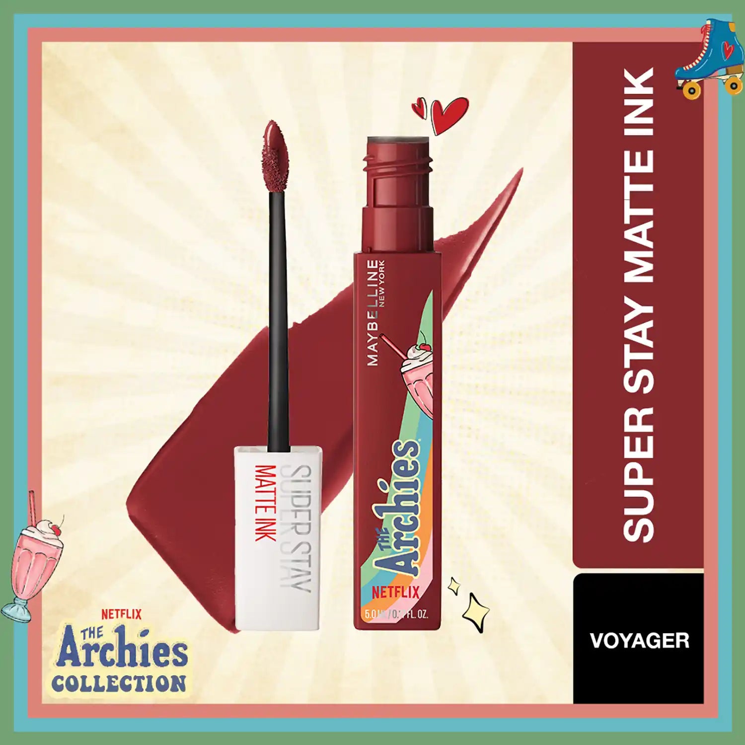 Maybelline - New York Super Stay Matte Ink Lipstick, The Archies Collection, Voyager 5ml